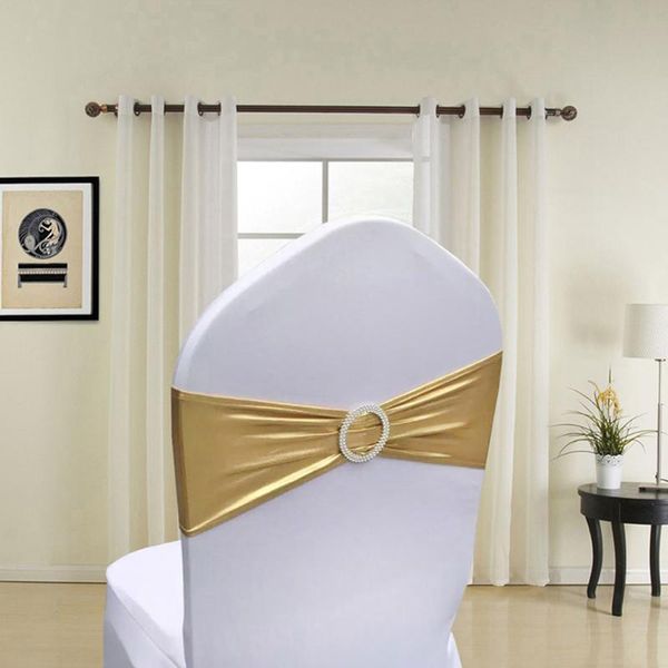 

sashes 50 pieces christmas year party favor gold silver stretch elastic chair sash band for wedding birthday ceremony event decor