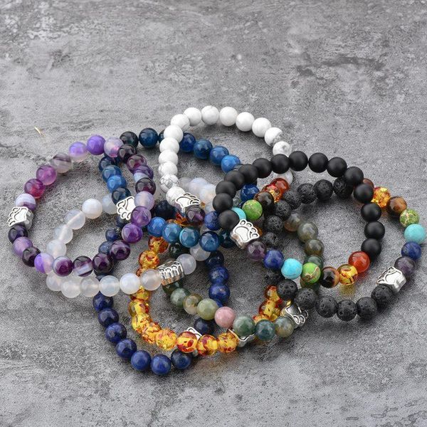 

charm bracelets szelam stone beads beaded charms dog elastic 2021 fashion bangles for woman, Golden;silver