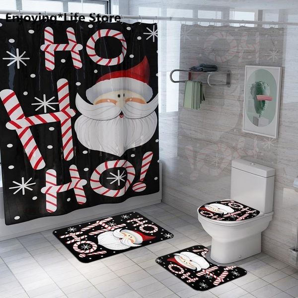 

bath mats santa shower curtain mat four piece bathroom set toillete