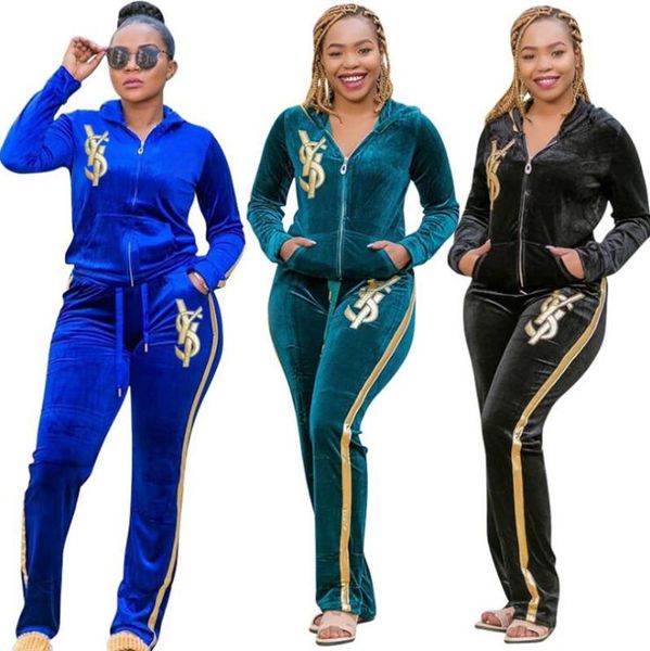 

women's two piece pants velvet sets women and skinny matching fashion africa, White