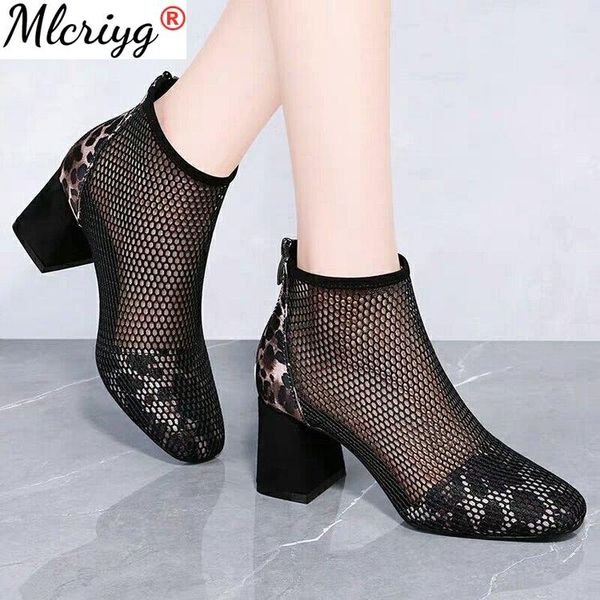 

women's mesh peep toe sandals heels single shoes women in europe and america 2021 spring summer gauze mujer dress, Black