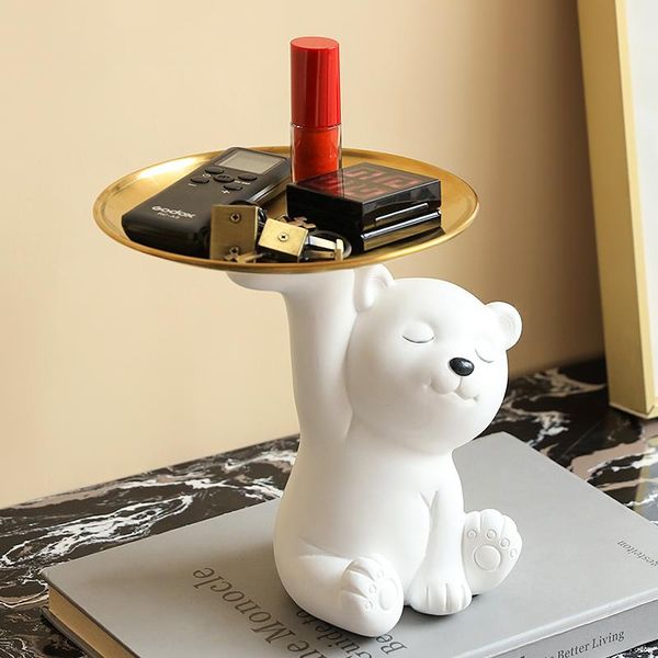 

kitchen storage & organization nordic the bear tray cartoon animal resin fruit jewelry snack dish living room desk craft sculpture home deco