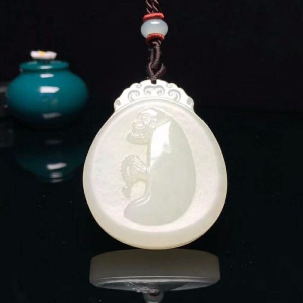 

exquisite hetian jade maitreya buddha pendant h16# lockets, Silver