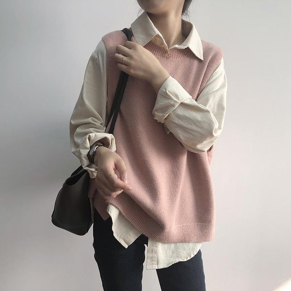 

women's vests 2021 vest for women knit autumn winter sweaters bx039#, Black;white