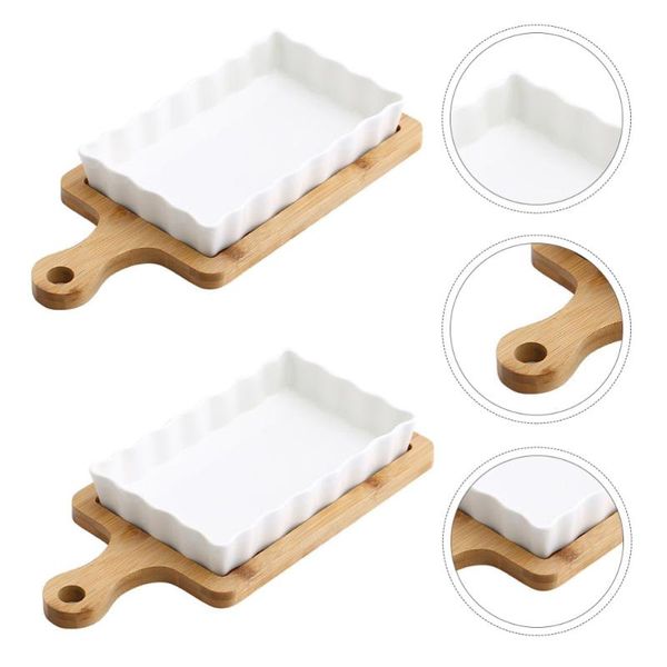 

set smooth delicate storage traies rectangular household (white) bowls