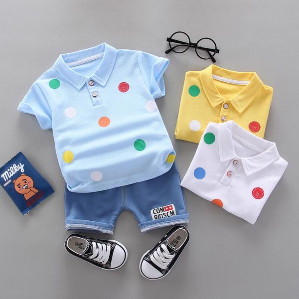 

clothing sets j summer infant cotton short sleeves clothes + pants baby toddler boy kids children boys outfits suits, White