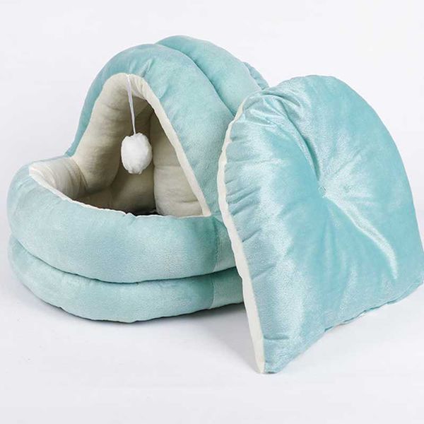 

removable dog cat house cozy puppy semi-closed bed nest with ball toys kitten sleeping cushion kennels & pens