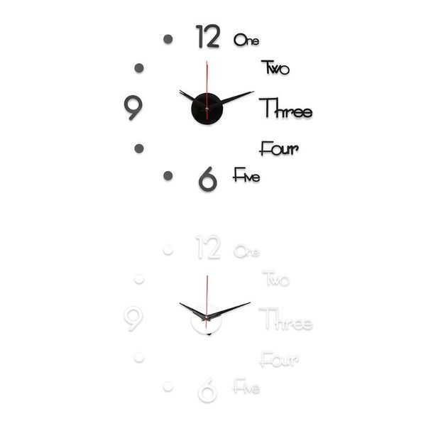 

modern wall clock 3d diy acrylic mirror stickers bedroom home quartz needle clocks