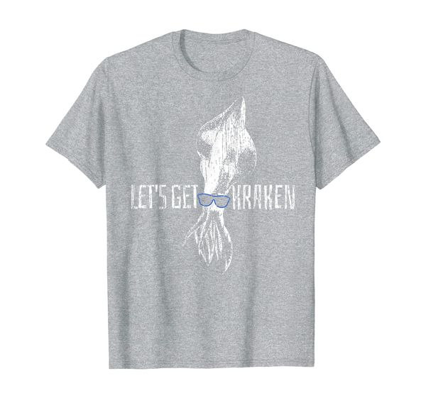 

squid tshirt lets get kraken tee marine biology vintage gift, White;black