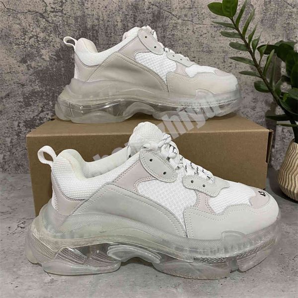 

men's women's casual shoes white black air cushion triple s low make old combination boots sports size eur 36-43 yemianbu