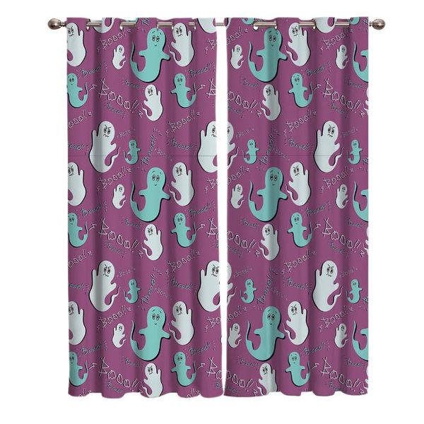 

halloween cute ghost pattern window curtain living room decorative panel blackout curtains for the bedroom & drapes