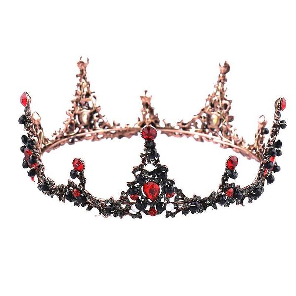 

hair clips & barrettes luxury vintage red king queen tiaras crown european full circle bronze large crowns jewelry helh889, Golden;silver