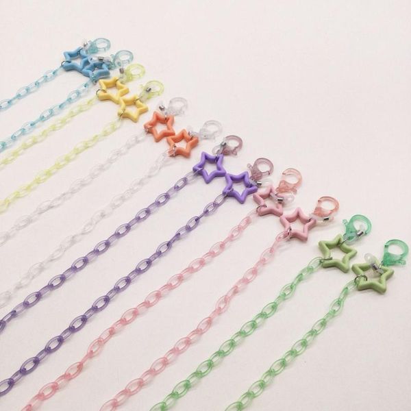 

sunglasses frames jewelry gift neck strap sungalsses star necklace lanyard cord mask chains glasses chain eyeglasses holder, Silver