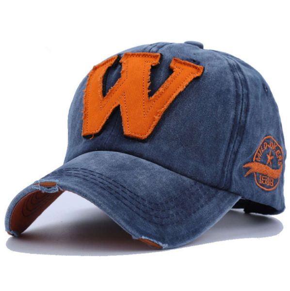 

,snapback w-letter embroidered korean fashionable cap outdoor letter baseball men's and women's denim fabric used sun hat, Blue;gray