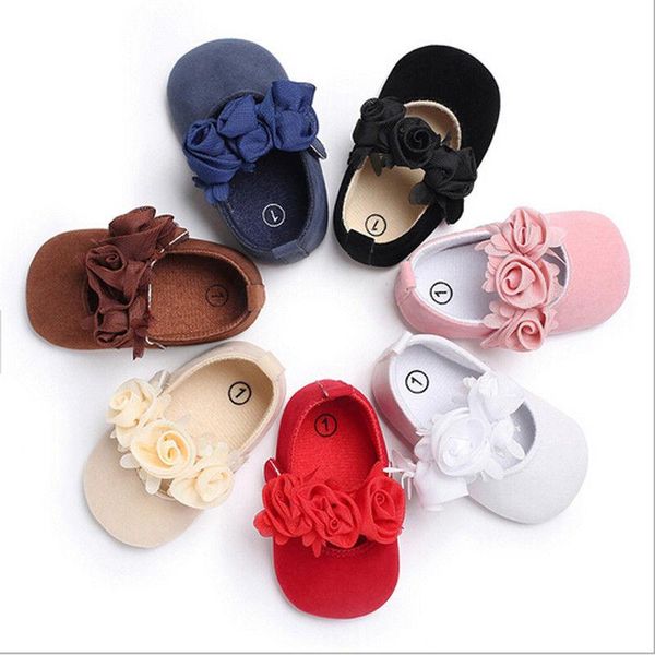 

first walkers cute princess baby girls soft crib shoes moccasin prewalker sole floral 0-18m
