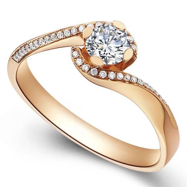 

cluster rings 18k au750 yellow gold ring women wedding anniversary engagement party round moissanite diamond elegant romantic trendy cute, Golden;silver