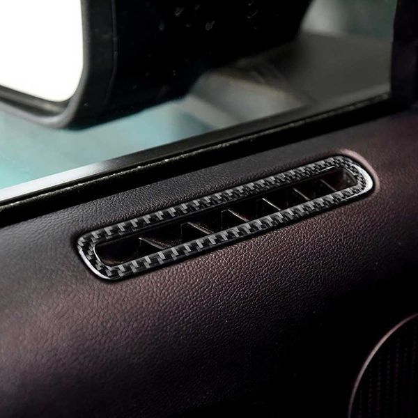

carbon fiber car side vent outlet air conditioner ac door outlet stickers for ford mustang 2015-2017 car accessories car sticker