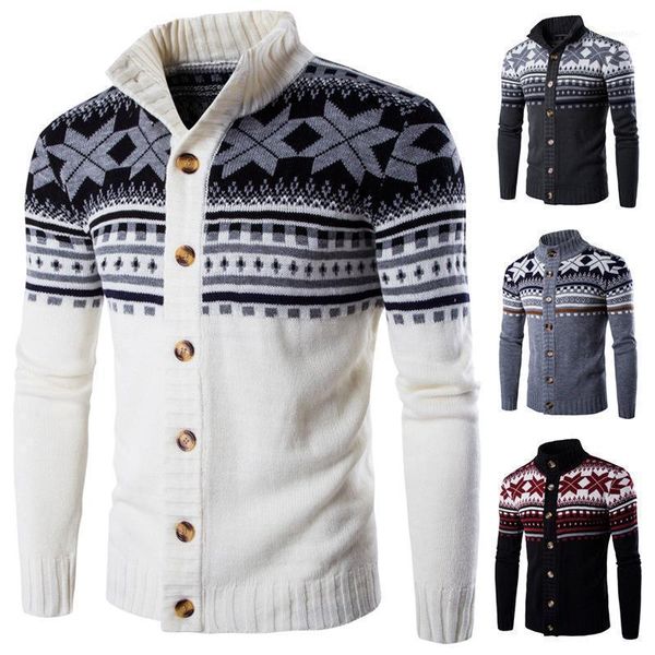 

men's sweaters fashion wool cardigan thick stand collar pullover full sleeves slim retro coat foreign trade autumn and winter1, White;black