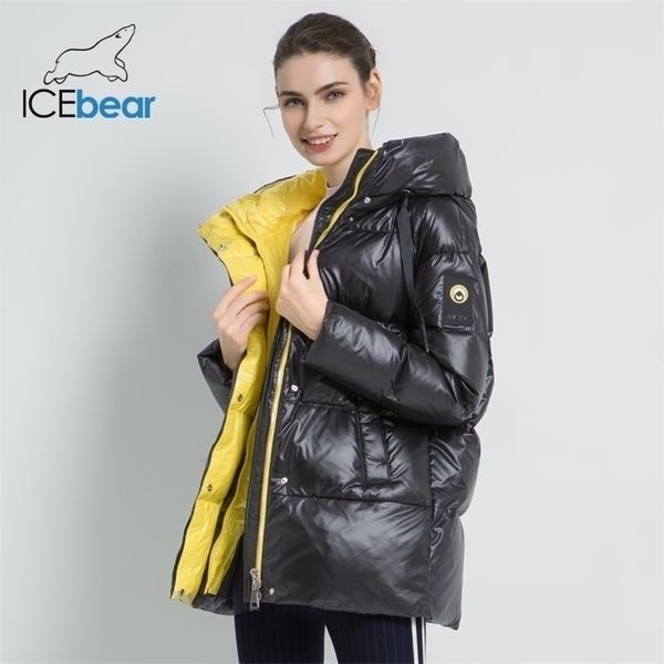 

winter female jacket hooded coat women fashion jackets warm woman clothing casual parkas 210922, Black