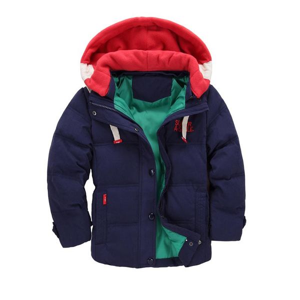 

autumn winter children down & parkas kids outerwear coat for boys casual warm hooded parka jacket bc335, Blue;gray