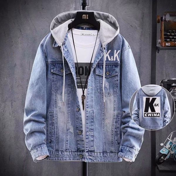 

men's jackets blue jacket jeans with the spring hoodie and autumn of korean-style men in loose fashion beautiful baseball, Black;brown