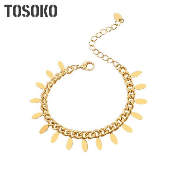 

charm bracelets stainless steel jewelry simple chain leaf tassel bracelet women's fashion personalized bse256, Golden;silver