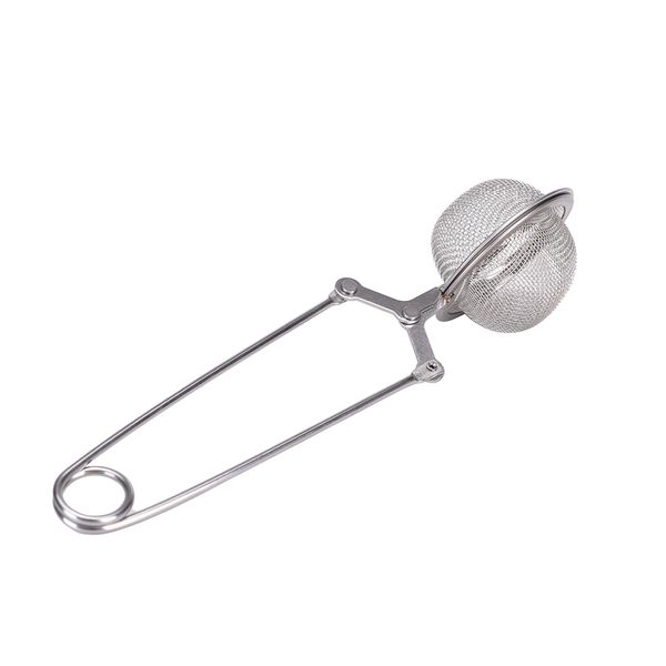 

2021 4.5cm/1.77 inches stainless steel handle tea mesh ball diameter convenient filter stable tea strainer strong tea infuser high quality, White