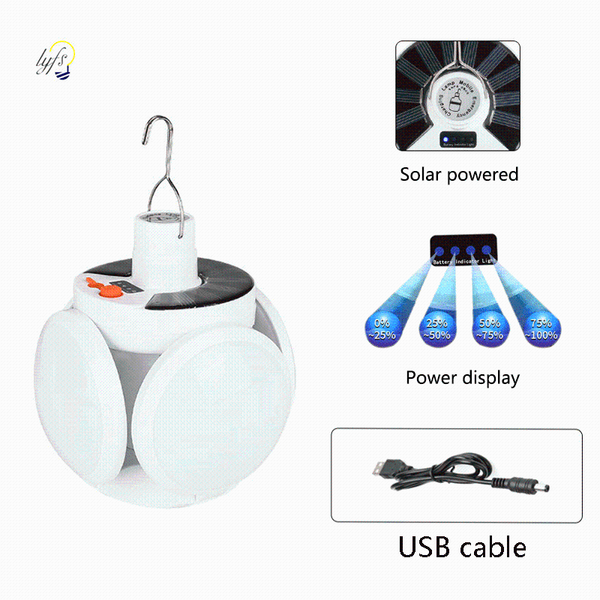 

solar lamps led bulb light outdoor waterproof emergency / usb cable rechargeable camping garden lighting lamp