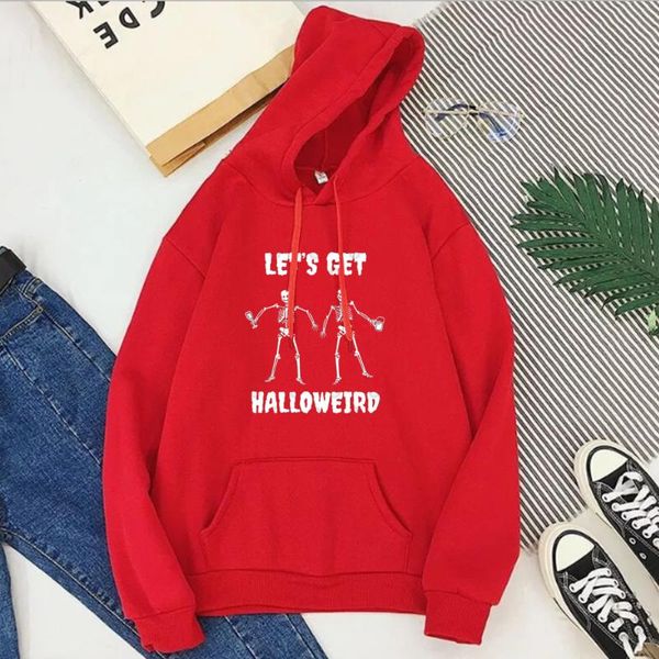 

women's hoodies & sweatshirts let's get halloweird sweatshirt women vintage letter printing horror movie halloween girls fashion, Black