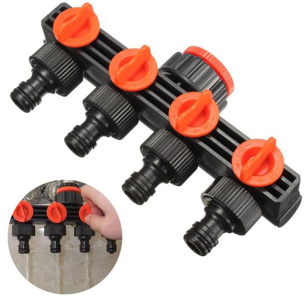 

watering equipments home garden hose pipe splitter plastic drip irrigation water connector agricultural 4 way tap connectors good quality