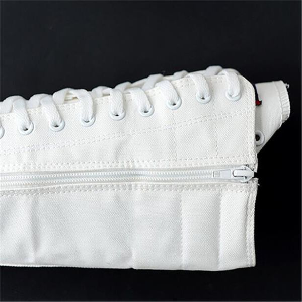 

high-long tube women's boots casual canvas side zipper strap sneakers women's shoes winter women thigh hig, Black