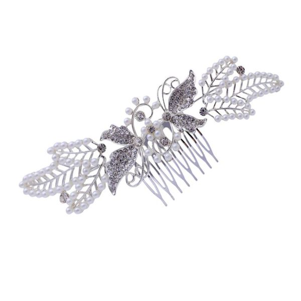 

hair brushes 1pc bride wedding headdress metal comb for party, Silver