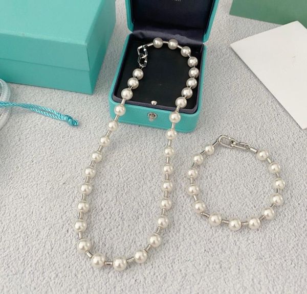 

chains pearl personality fashion simple cold wind bracelet necklace, Silver