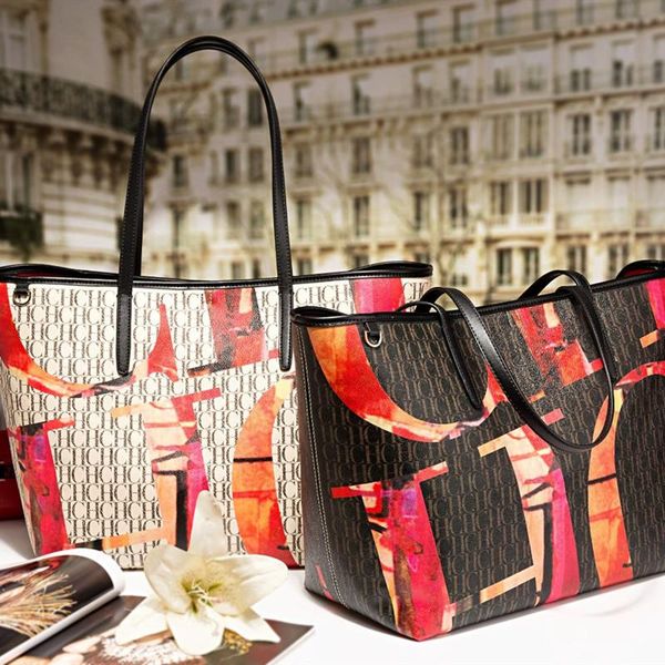 

evening bags 100%genuine leather women shopping totes full ch letter printing shoulder bucket ladies fashionable purses