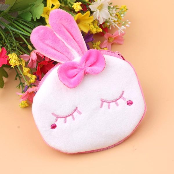 

soft plush zipper bag cute coin purse cartoon wallet mini storage key party gifts small for children animal favor