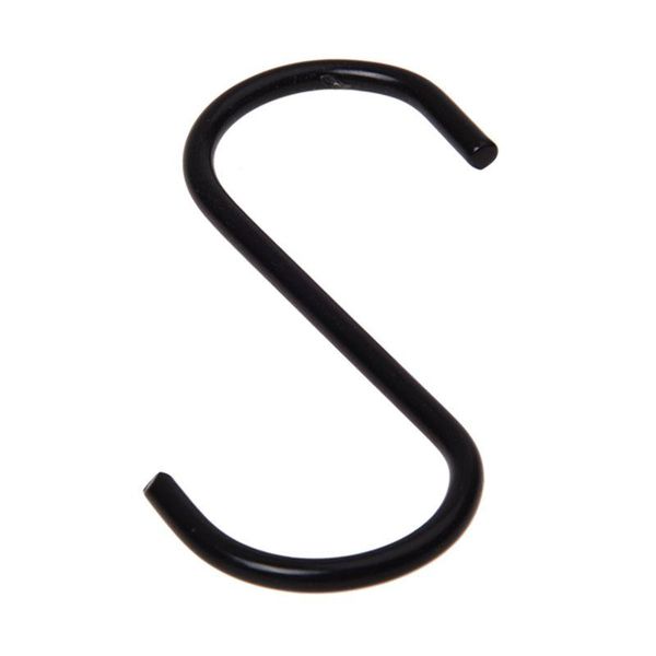 

robe hooks 1 x 3" s-shape metal hook---black