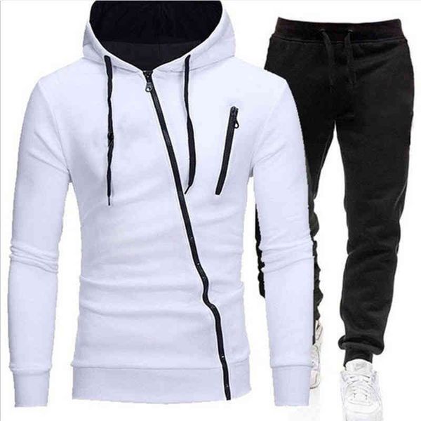 

2-piece men's sportswear, hoodie and , zipper, -3xl, spring, White;black