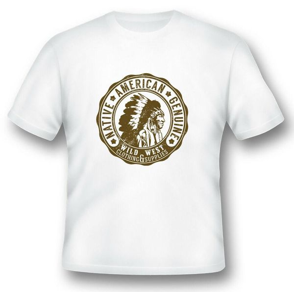 

wild west native american black or white tee, White;black