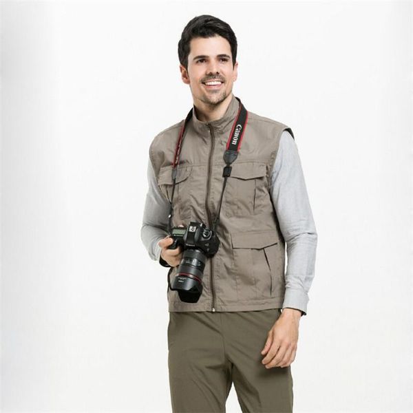 

men's vests big size 4xl 3xl men vest casual male waistcoat with many pockets multi-function army green summer mesh a3227, Black;white