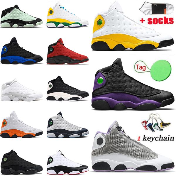 

jumpman 13 basketball shoes men women 2022 with socks 13s chicago del sol hyper royal island green black cat obsidian houndstooth sneakers t