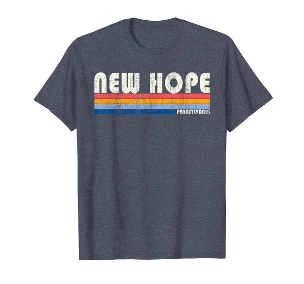 

vintage 70s 80s style new hope pa t-shirt, White;black