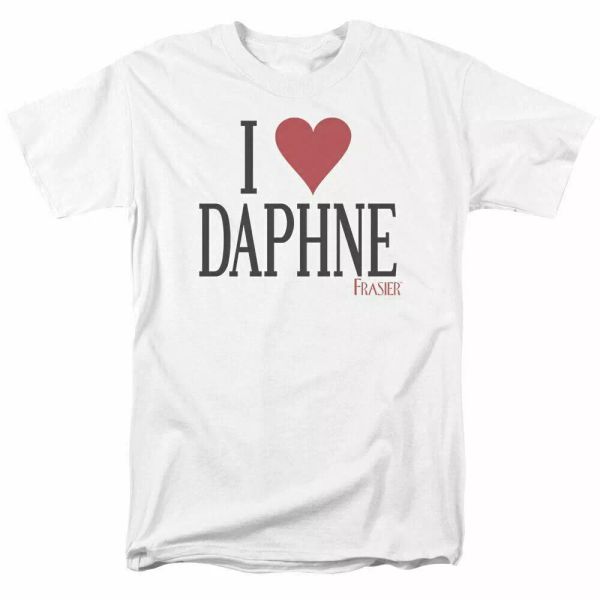 

frasier i love daphne logo t shirt mens licensed classic tv show white, White;black