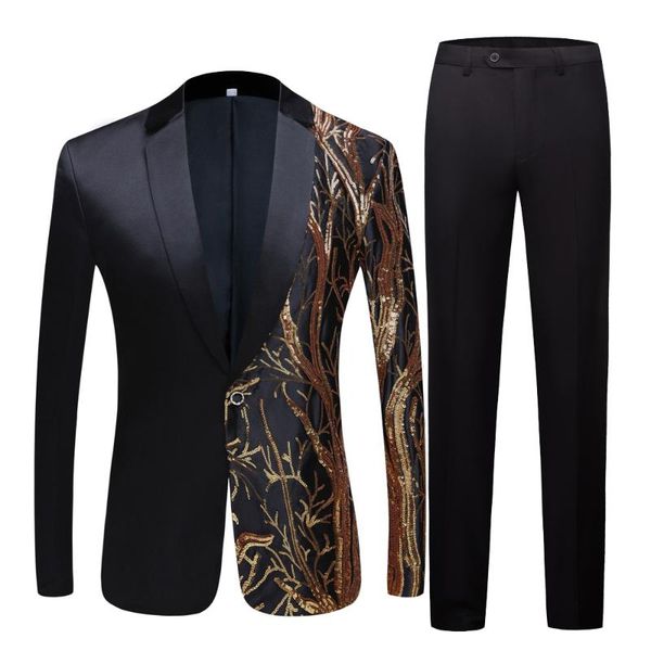 

men's suits & blazers black sequin party blazer slim fit wedding suit jackets singer density sequined, White;black