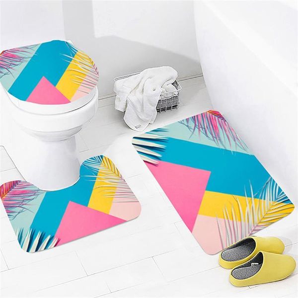 

anti-slip velvet mat set 3-piece bathroom kitchen decorative door bath mats