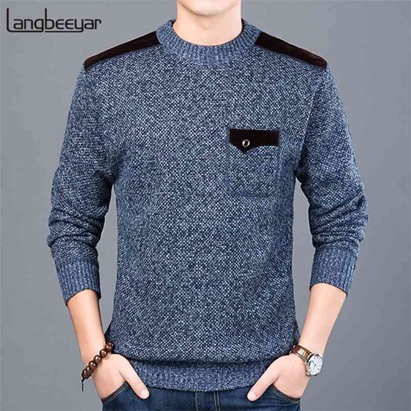 

fashion brand sweater for mens pullovers slim fit jumpers knitwear o-neck autumn korean style casual clothing male 210909, White;black