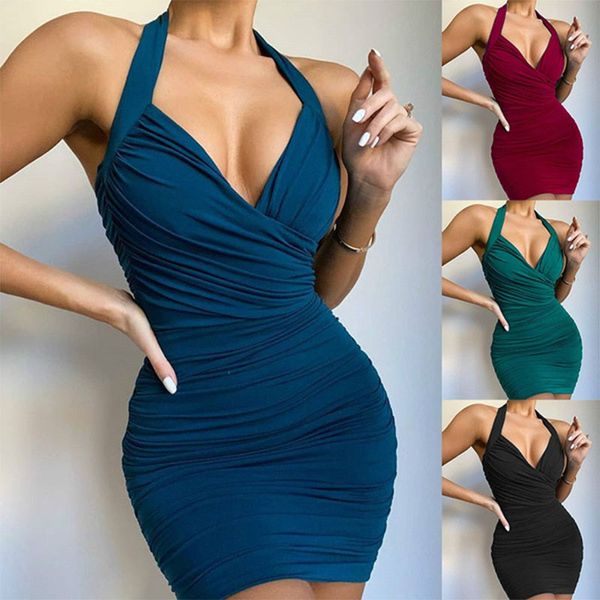 

fashion solid color v-neck sleeveless dresses nightclub party style women's tight-fitting dress mature and elegant urban, Black;gray