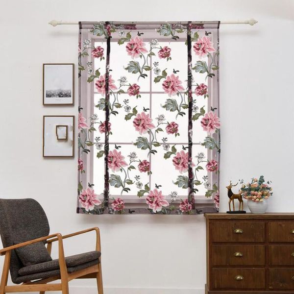 

curtain & drapes kitchen short curtains sheer roman blinds door modern tulle fabrics valance floral design