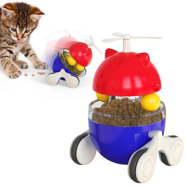 

cat toys pet products self play tumbler moving leaky food ball feeder funny supplies toy with wheel