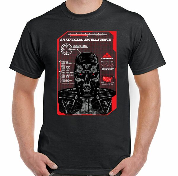 

terminator t-shirt artificial intelligence mens t-shirt, White;black