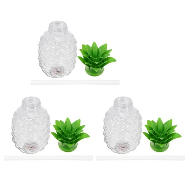 

mugs 1 set 3pcs luminous beverage cups creative pineapple with light for bar